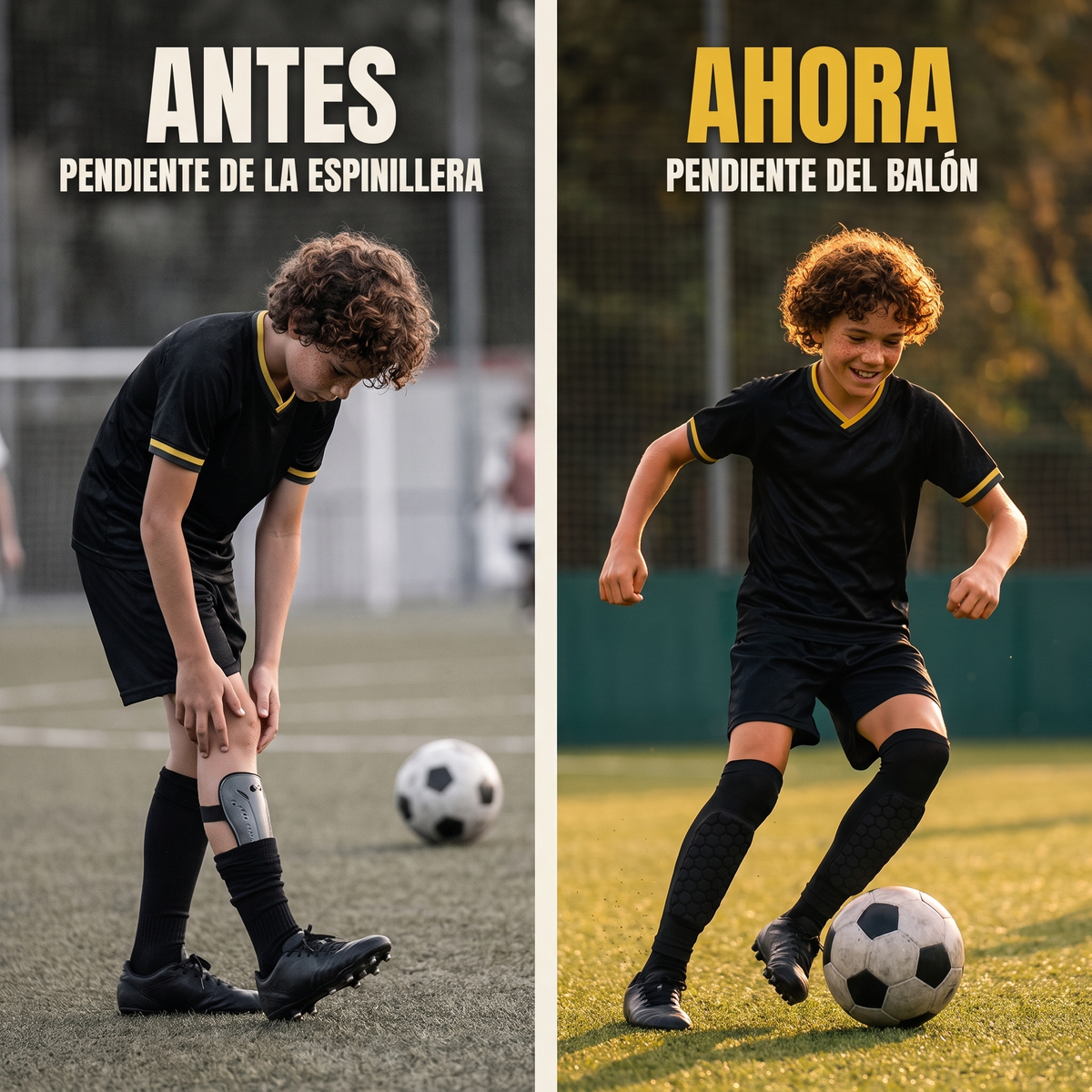 Antes pendiente de la espinillera, ahora pendiente del balón